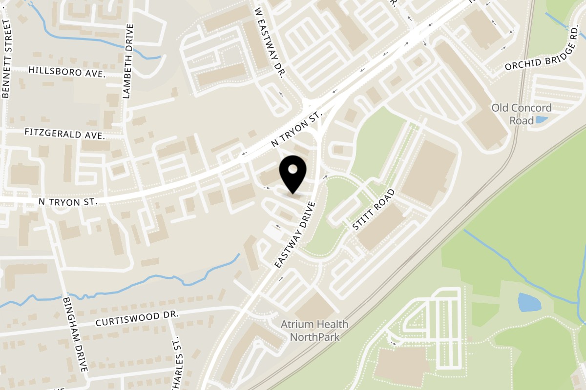 Map showing the location of Lempira Restaurant Eastway Dr on 140 Eastway Dr in Charlotte